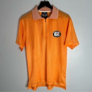 Vintage Vans Polo Shirt Mens Medium Orange Made In USA